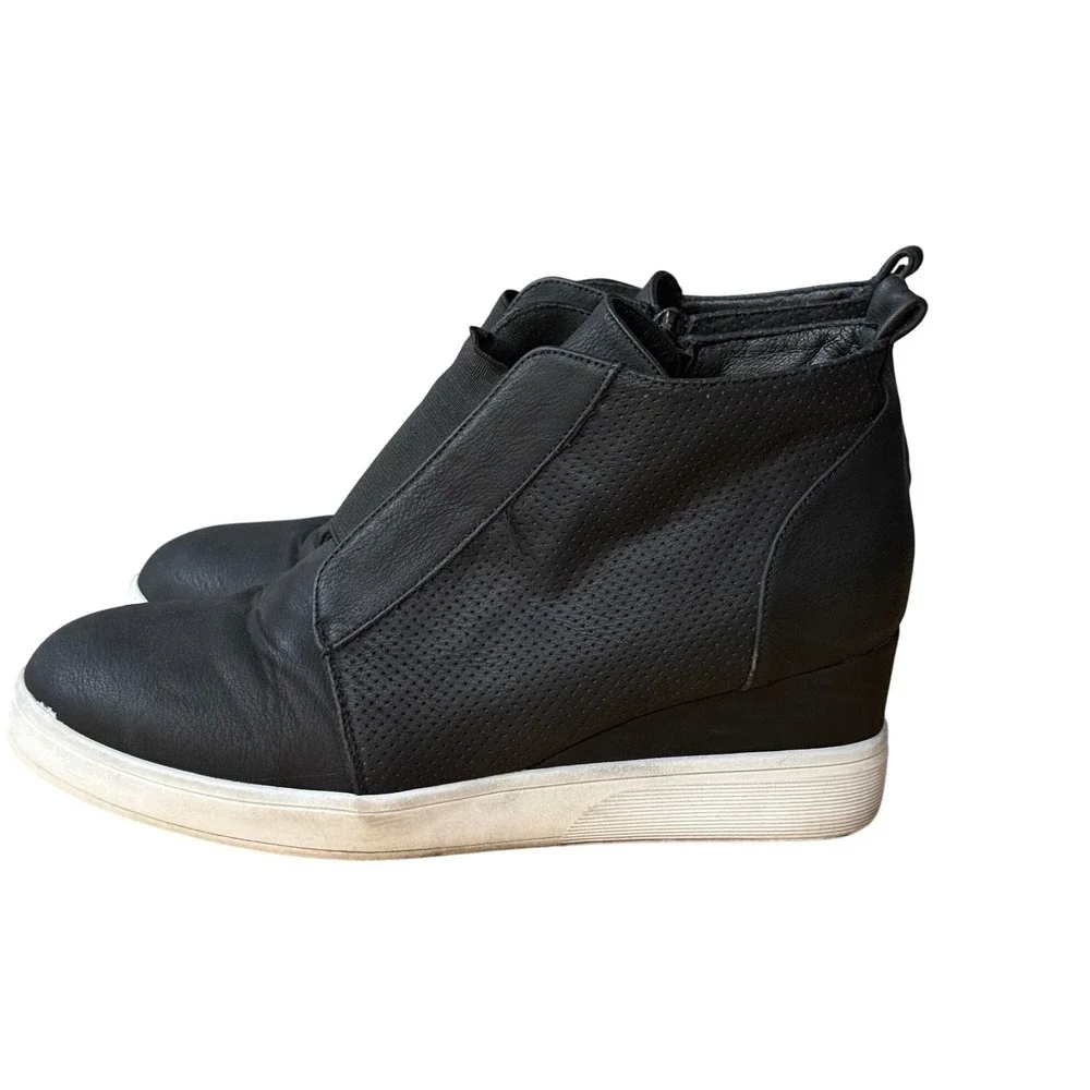Dream Pairs Womens Black Hidden Wedge Sneakers High Top Zip Up Shoes Size 10